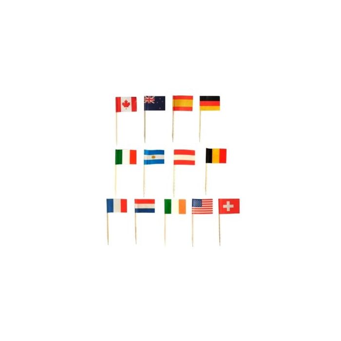 Banquet toothpicks French flag 8 cm, 500 pieces