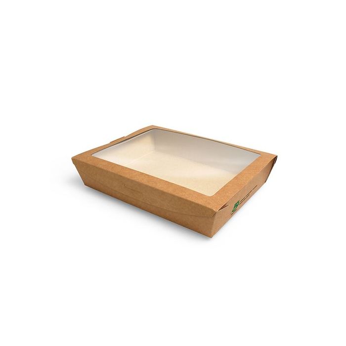 Pudełko brązowe sałatkowe 1500ml 225x180x45mm PURE biodegradowalne op. 40 sztuk