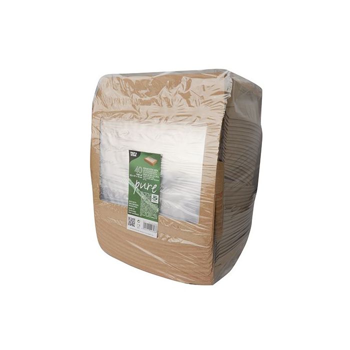 Pudełko brązowe sałatkowe 1500ml 225x180x45mm PURE biodegradowalne op. 40 sztuk