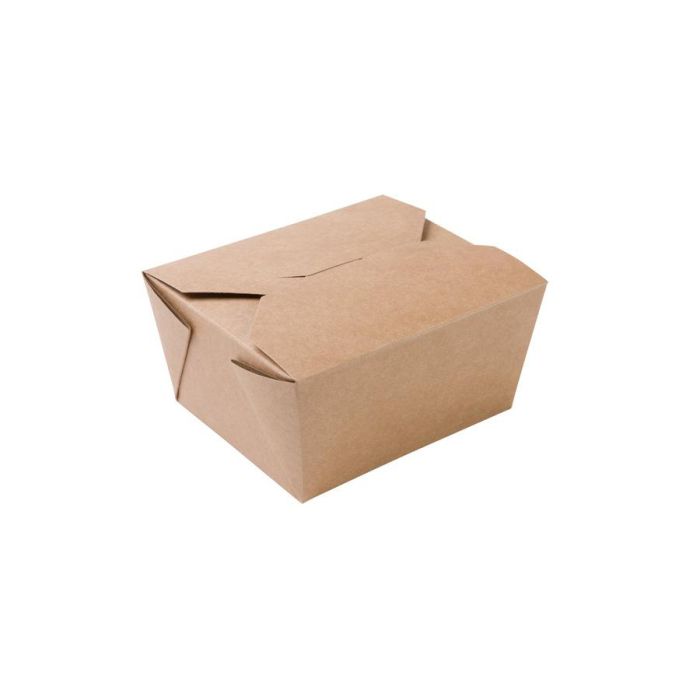 BIO FOOD BOX 600ml brown, 450pcs. 12x10x6cm, PLA-coated,