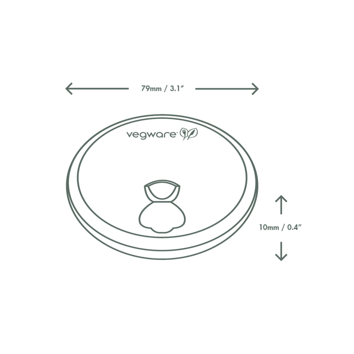 Lid 80mm PAP for cups, white, 50 pcs (c/20) 250ml