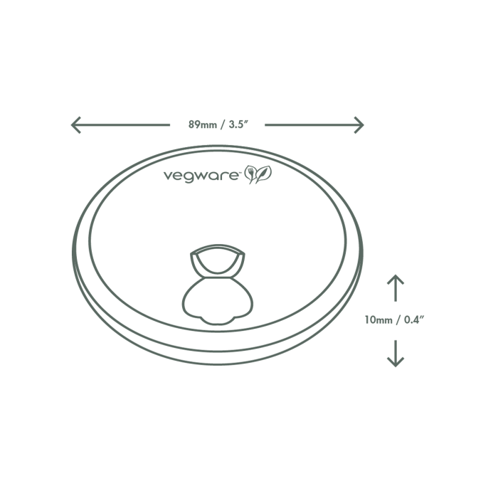Lid 90mm PAP for cups, white, 50 pcs (c/20) 300-500ml