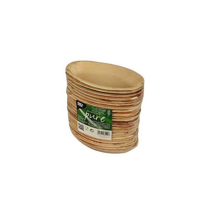 Tacka PURE z liści palmowych owalny 20x12,5x3 cm op. 25 sztuk