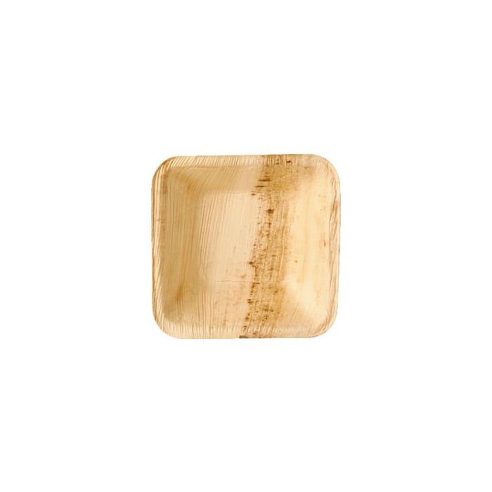 Palm leaf PURE plate 100ml square 10x10h.3cm, 25 pcs.