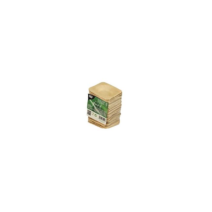 Talerzyk PURE z liści palmowych kwadratowy 6x6xh.1,3cm op. 25 sztuk