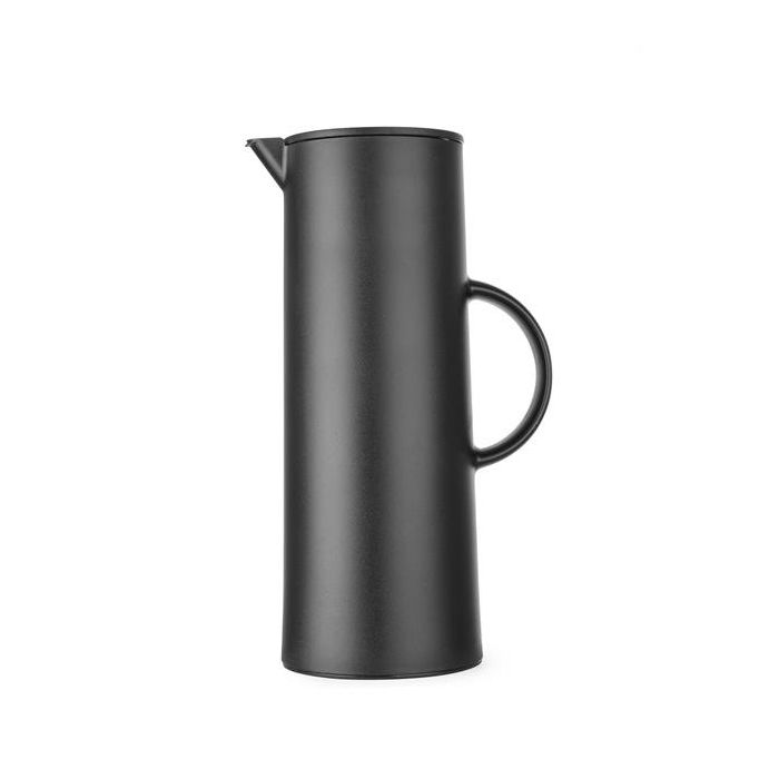 Vacuum jug black with button 1 l