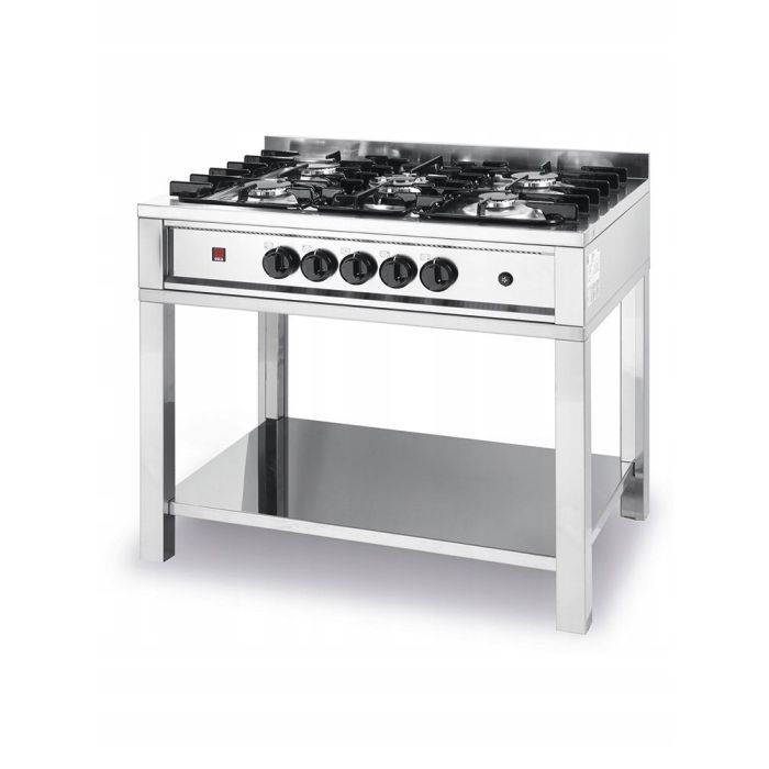 Kuchenka gazowa - 5-palnikowa, na podstawie otwartej - kod 225806