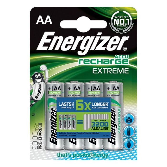 RECHARGEABLE BATTERY ENERGIZER EXTREME, AA, HR6, 1.2 V, 2300MAH, 4 PCS