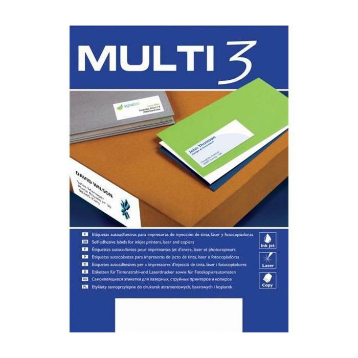 MULTI 3 63.5x72.0 self-adhesive labels 12 labels per sheet op.100 sheets 10493