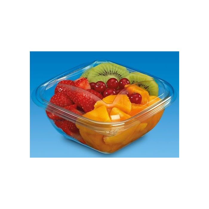Salad container set KRISTAL transparent 500ml + ANTI FOG lid, 80 sets