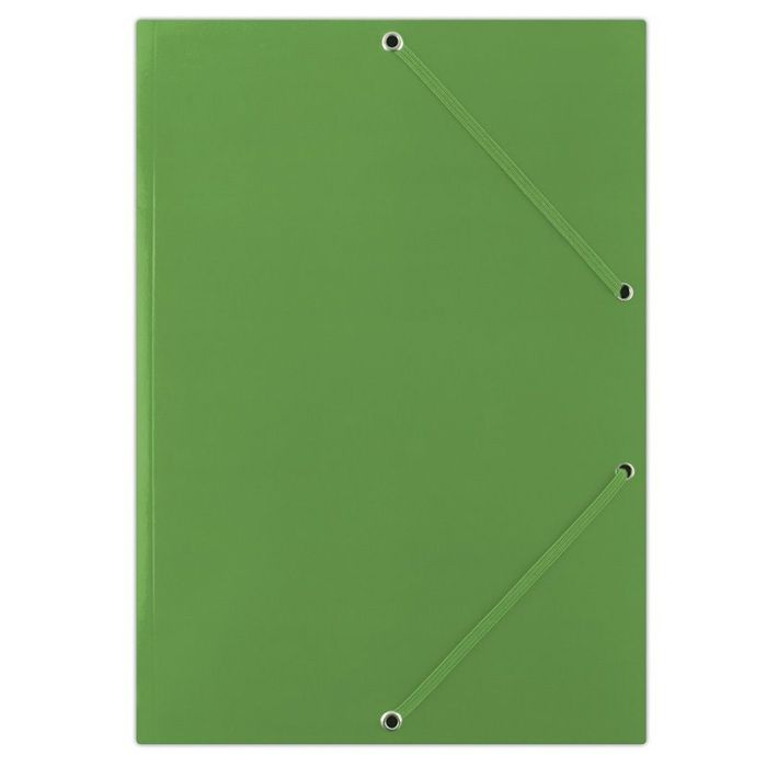 Teczka z gumką DONAU, karton, A4, 400gsm, 3-skrz., zielona