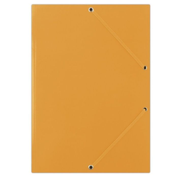 Elasticated File DONAU, cardboard, A4, 400gsm, 3 flaps, orange