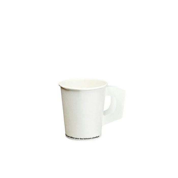 Paper cups 180ml white PAPSTAR with handle dia. 7,3xh.7,8cm, PE-coated op. 80 pieces