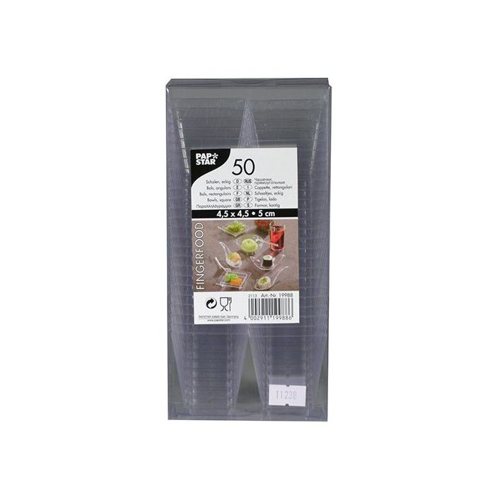 FINGERFOOD - cup 50ml PS 5x4,5x4,5cm crystallized, 50 pieces