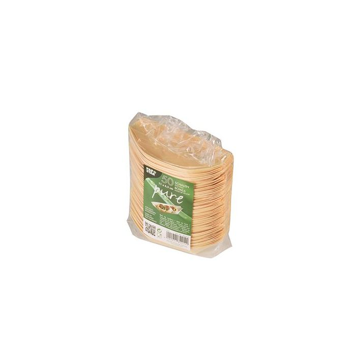 FINGERFOOD - miseczki z drewna 11xh.6,5cm "łódka" op. 50 sztuk
