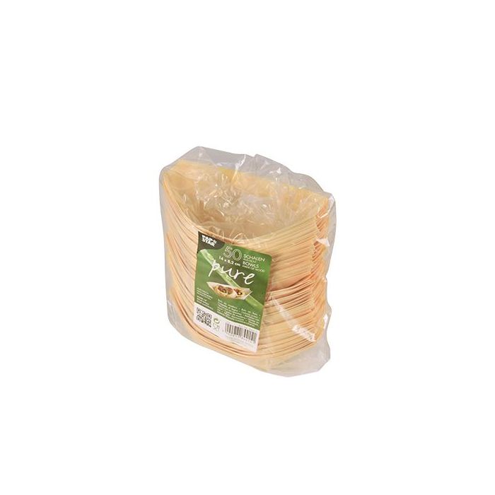 FINGERFOOD - miseczki z drewna 14xh.8,2cm "łódka" op. 50 sztuk