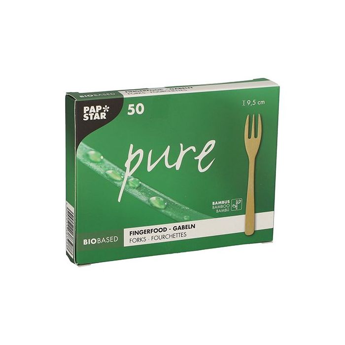 FINGERFOOD Forks 9.5cm, bamboo, op. 50 pieces