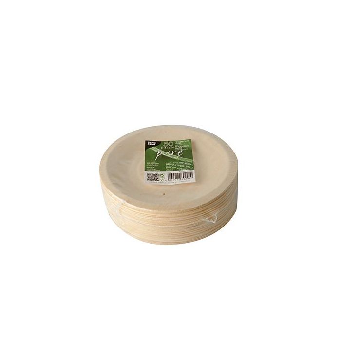 FINGERFOOD wooden plate 140mm PURE" round, 50 pieces"