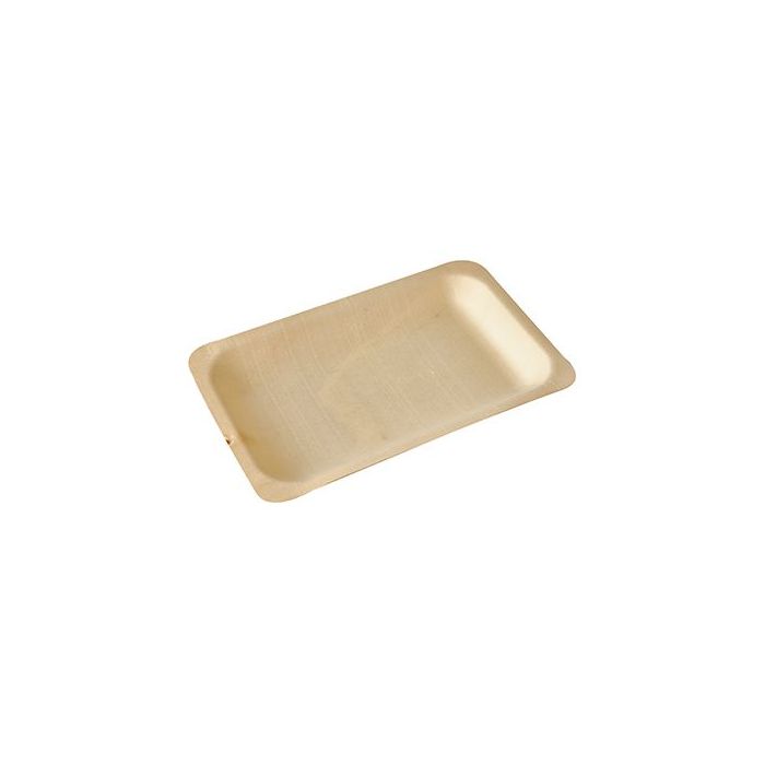 FINGERFOOD - 195x140mm PURE" rectangular wooden plate,  50 pieces."