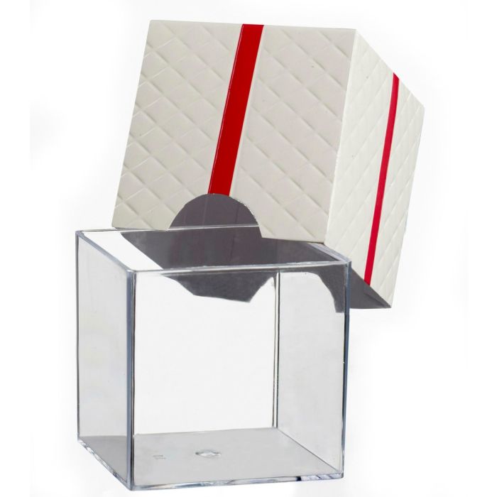 FINGERFOOD gift box 160ml white, square, 6x6x5.5cm, 25 pieces