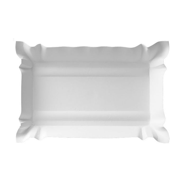 Catering paper tray white 14x20cm, 100pcs.