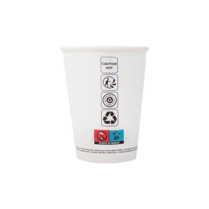 PAP/PE cup SW 300ml white op.50pcs SUP (k/10) dia 90mm, 12oz.