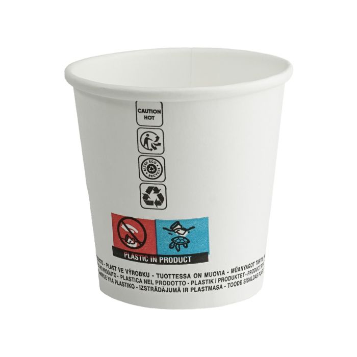 Kubek PAP/PE SW 100ml biały śr.63mm, 4oz. SUP opakowanie 50 sztuk