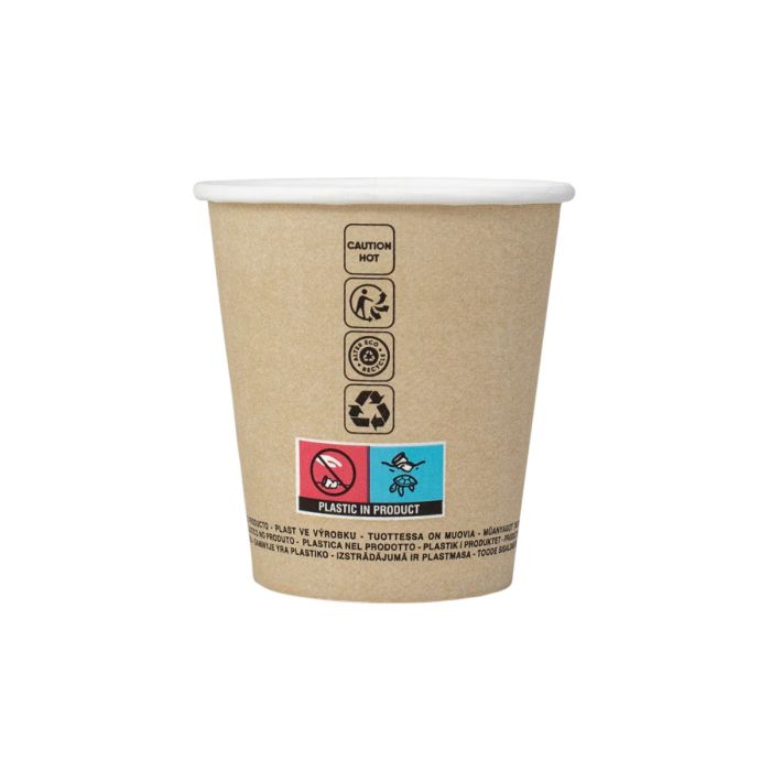 PAP/PE SW 180ml kraft cup a.50pcs SUP (k/20) dia.72mm