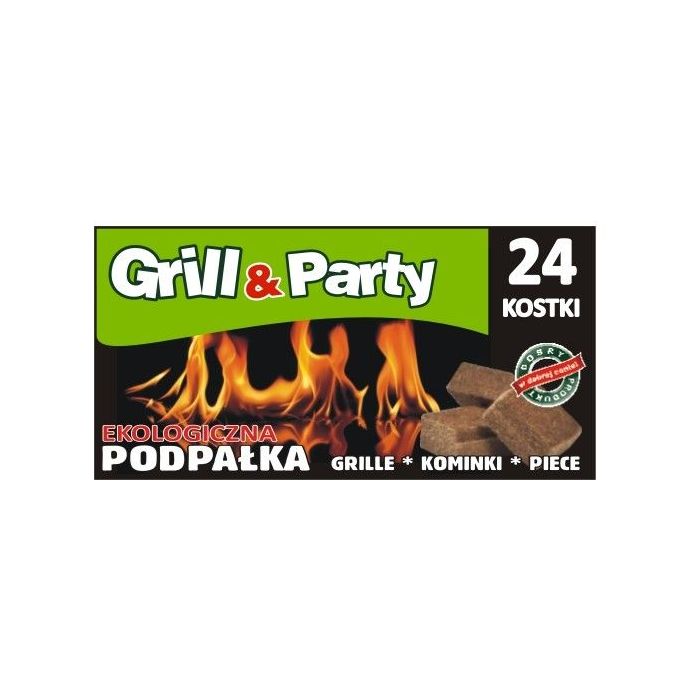 GRILL & PARTY - fire starter eco in cubes, brown, 24 pieces