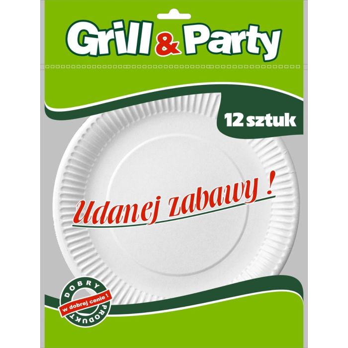 GRILL & PARTY -paper plates 23cm pkg. 12 pieces