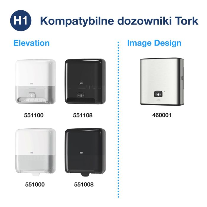 Tork Matic® soft towel roll white with grey leaf decoration H1