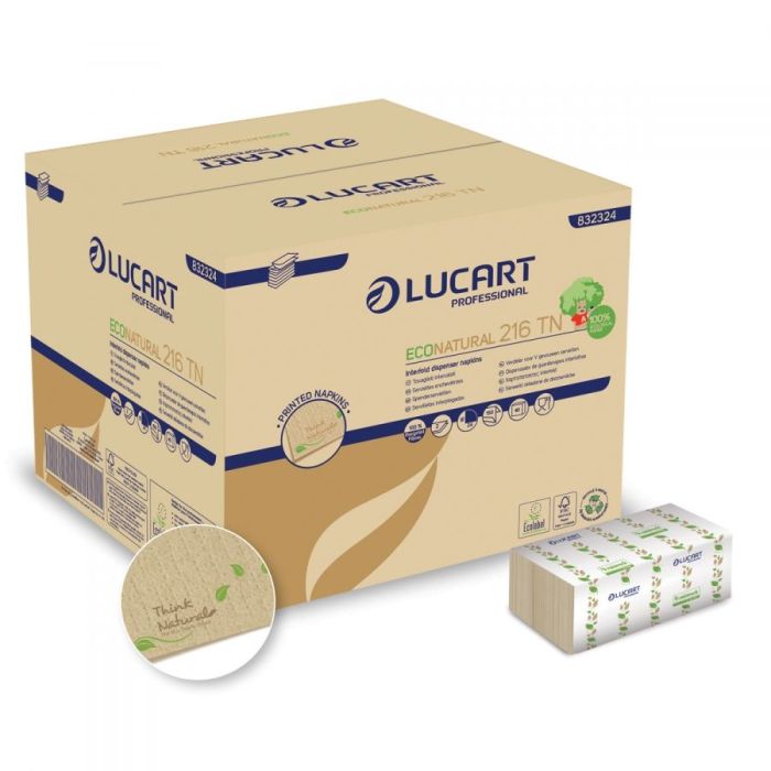 Napkins 1/3 EcoNatural 216 TN LUCART for dispenser with ThinkNatural N4 print, pkg. 6000 pieces