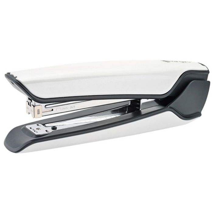 Zszywacz KANGARO Nowa-210S/S, zszywa do 30 kartek, metalowy, w pudełku PP, metaliczny biały