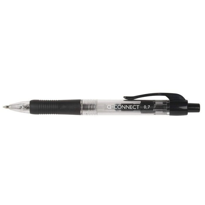 Ballpoint Pen, Retractable Q-CONNECT, 1. 0mm, black