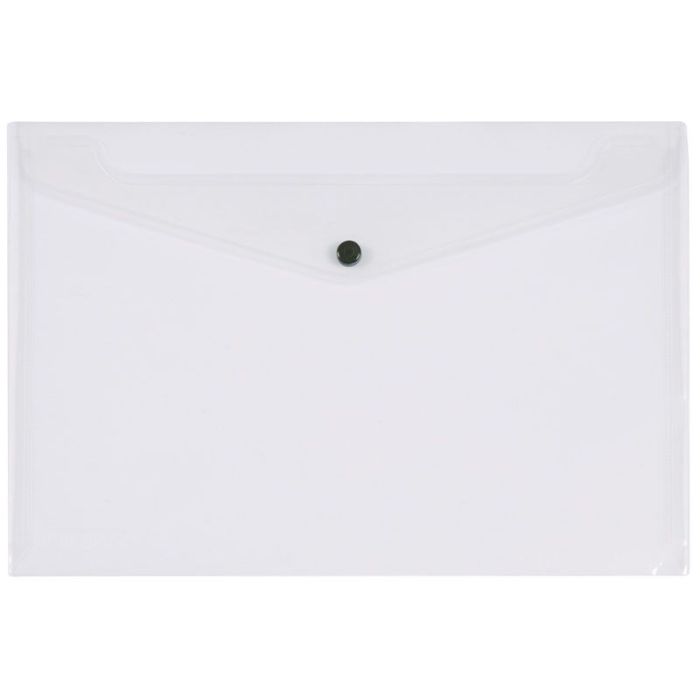 Envelope Wallet Q-CONNECT press stud, PP, A4, 172 micron, clear