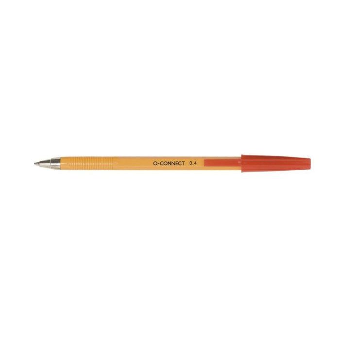 Długopis Q-CONNECT z wymiennym wkładem 0,4mm (linia), czerwone