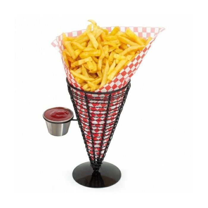 Serving basket black fi 12,8x18cm