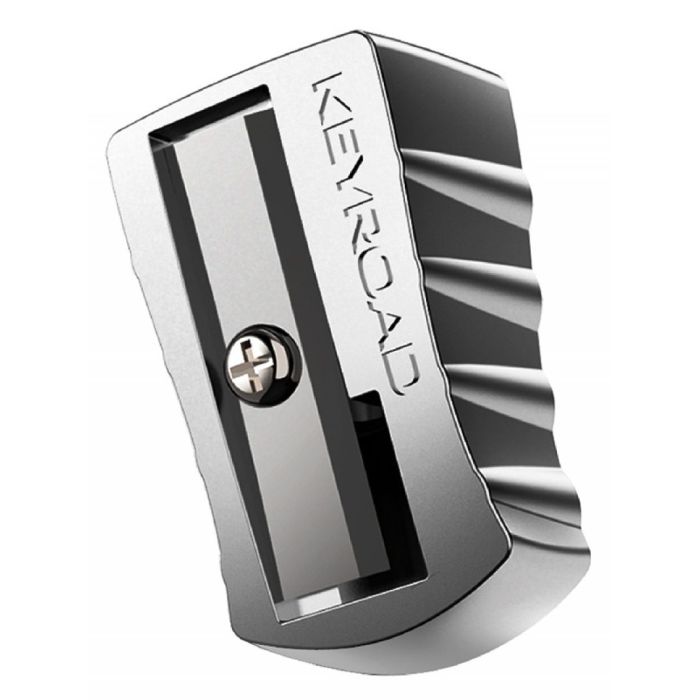 Pencil sharpener KEYROAD, aluminium, sibgle, display packing, silver