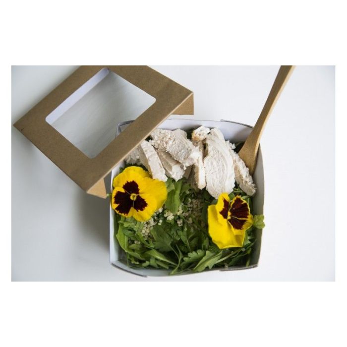 Box TAKEAWAY brown 250 ml with window 70 x 70 x 40 mm, 25 pieces