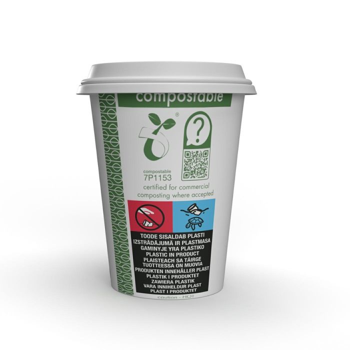PAP/PLA SW 350ml Green Leaf Mug 50ct. (k/20) ø 90mm, SUP