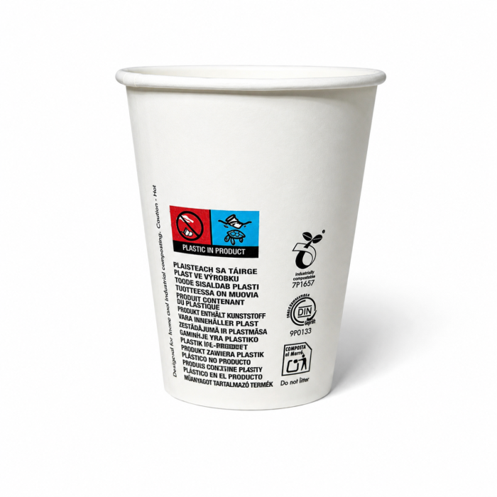 PAP/PLA cup SW 250ml Green Leaf 50pcs. (k/20) dia.80mm, SUP