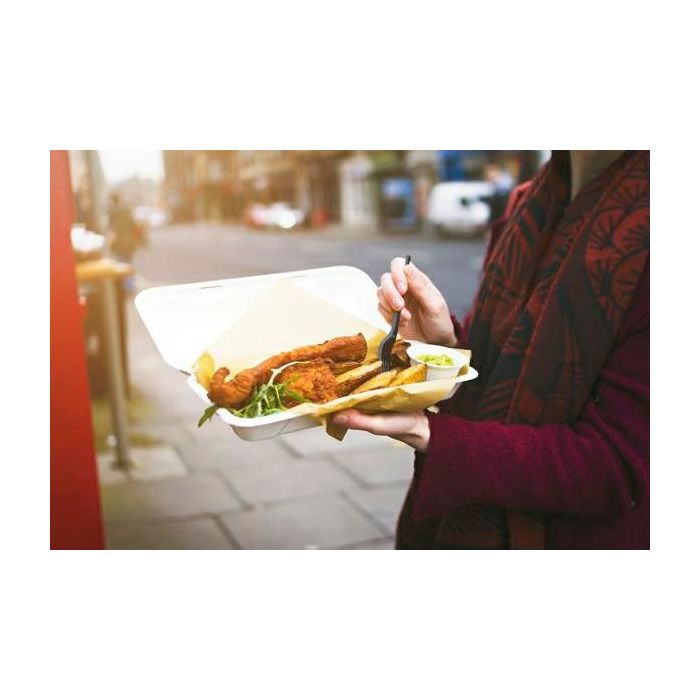 MENUBOX z trzciny cukrowej fish&chips VEGWARE 310x145x60mm op. 125 sztuk