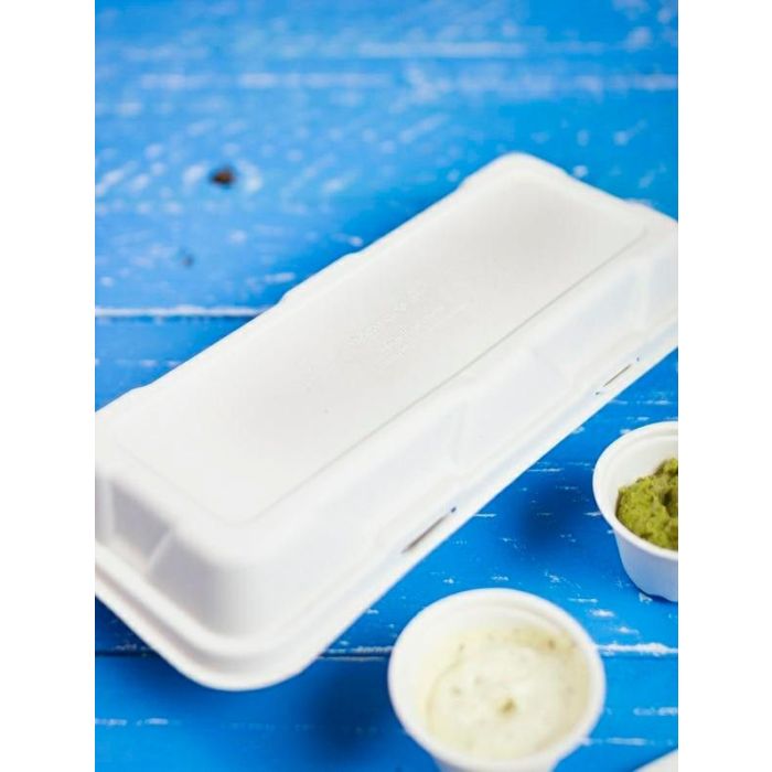 MENUBOX z trzciny cukrowej fish&chips VEGWARE 310x145x60mm op. 125 sztuk