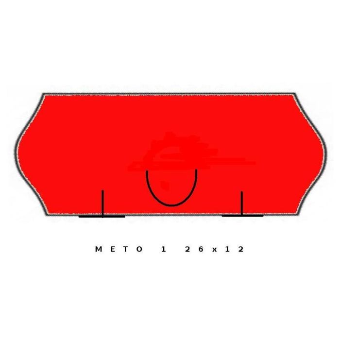 Fluor red METO single row, 26x12 wave, 5pcs.