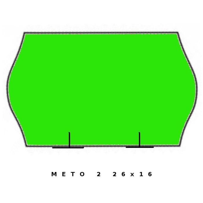Fluor green METO double row, 26x16 wave, 5 pcs.