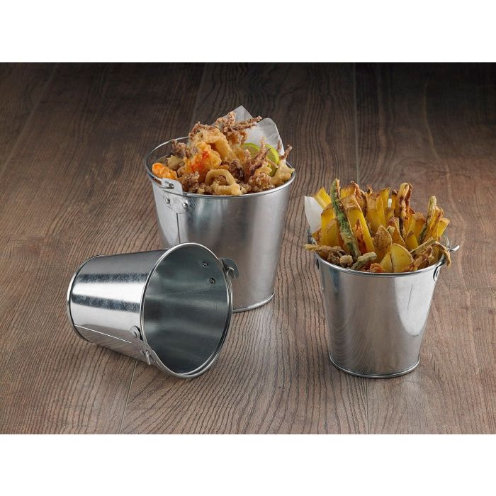 Mini - bucket for serving dia.11 cm h 10 cm galvanised steel