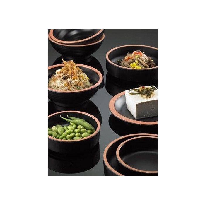 Round bowl fi14.7xh5.5cm black/terracotta melamine