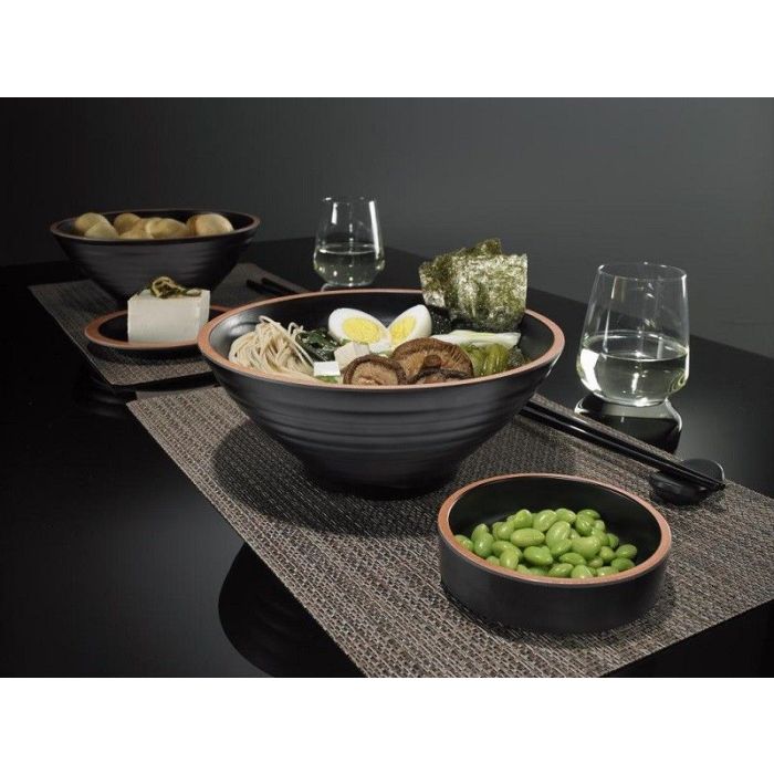 Round bowl fi18.4xh7.5cm black/terracotta melamine