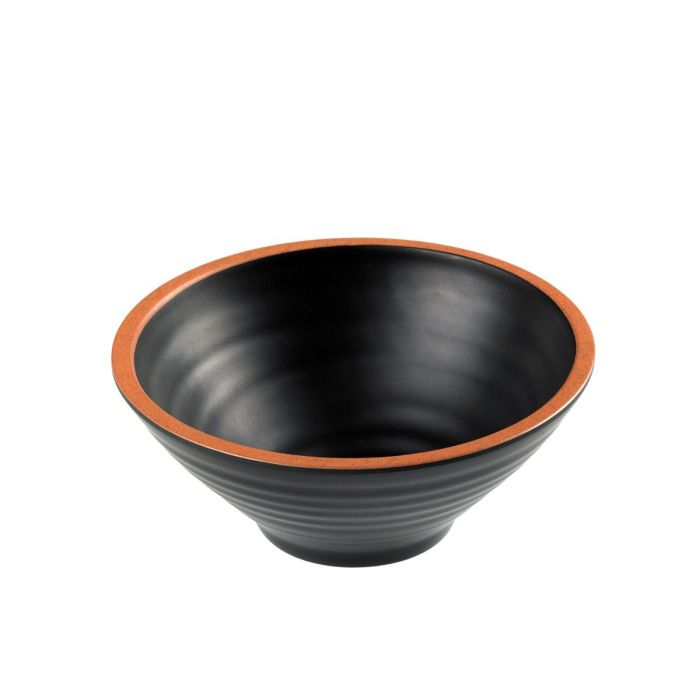 Round bowl fi18.4xh7.5cm black/terracotta melamine