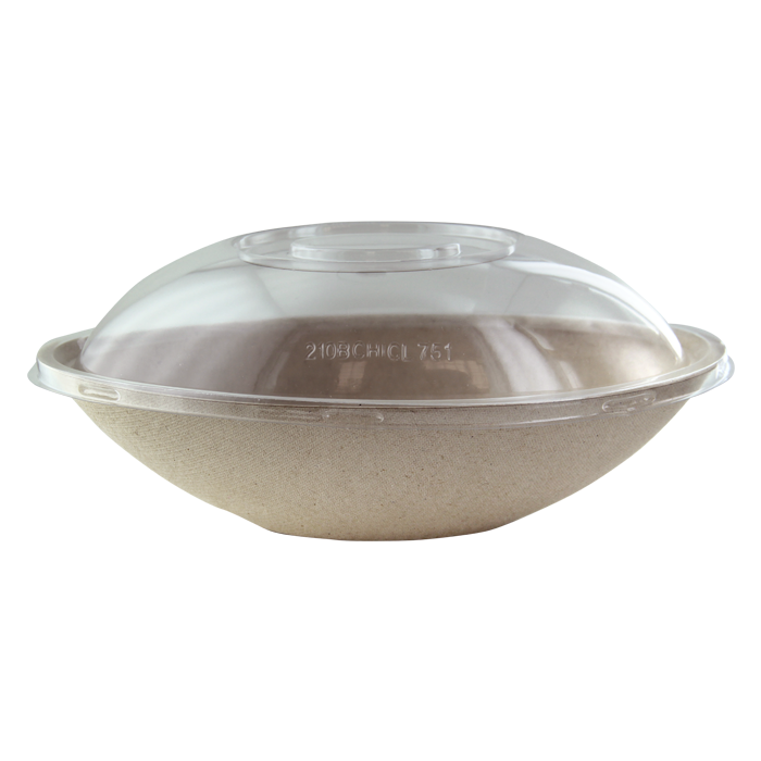 Oval bowl made of sugar cane 1000ml natural 240x140x63mm, 125 pieces